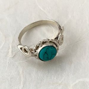 3/$40 Silver Handcrafted Turquoise Ring Size 5.75